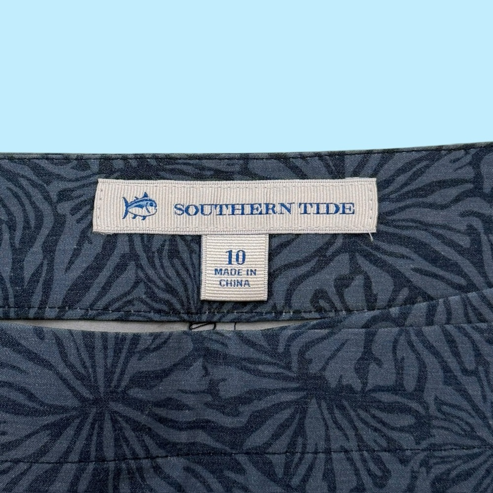 Southern Style Blue Floral Front Tie Skort 10 - Picture 2 of 5
